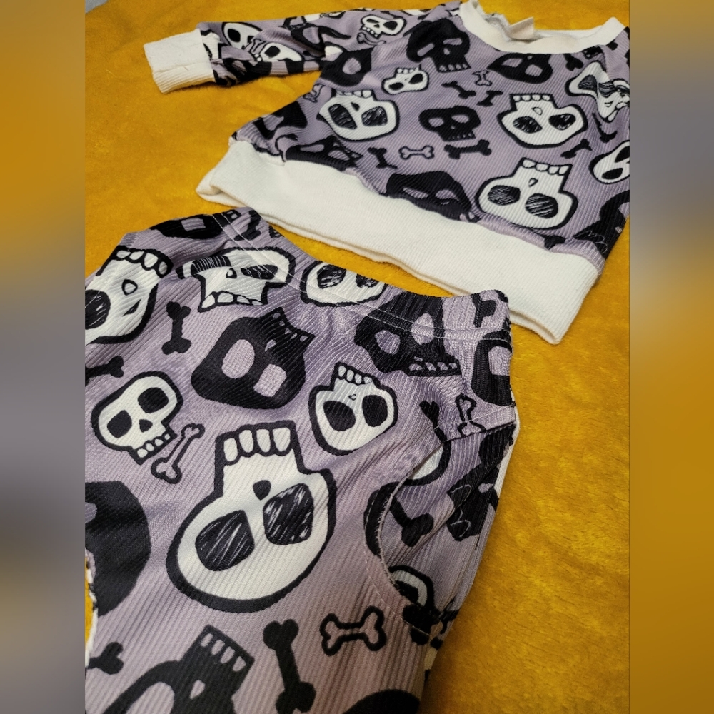 Skull toddler outfit w/ pockets - Picture 8 of 10